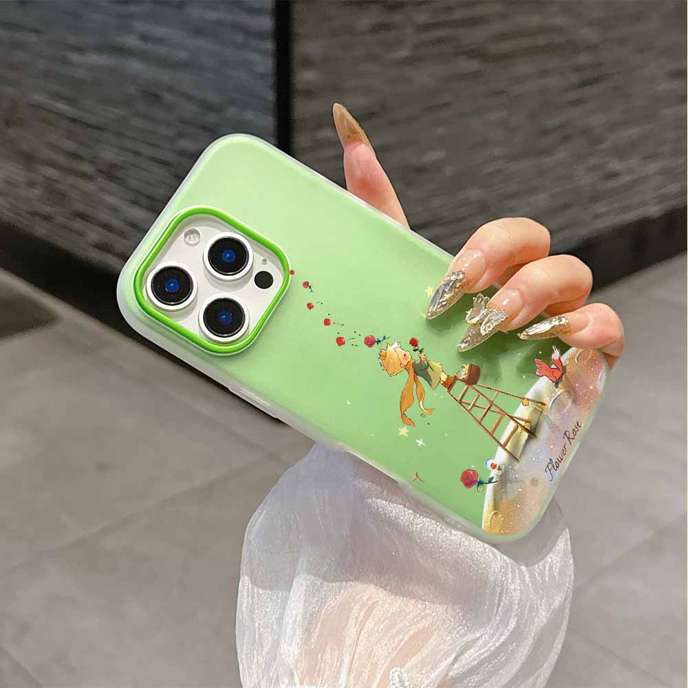 Carina Custodia per Telefono La Piccola Stella del Principe Moda Pianeta Per iPhone 17 AIR 16 15 14 13 12 11 Pro Max Plus Copertura Guscio con Sensazione Pelle Opaca