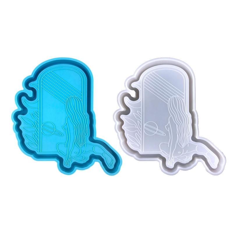 Beauty Storage Tray Coaster Molds Silicone Ornament Mold Epoxy Resin Casting Molds for Making Faux Agate Slice Cup Mat