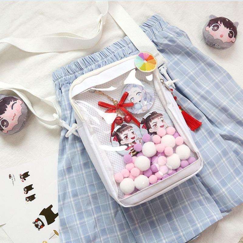 New Japanese Mini Small Pain Bag, Small Food Intake Pain Bag, Women's Bag, Fashionable and Versatile Two-dimensional Baby Bag, Transparent Bag.