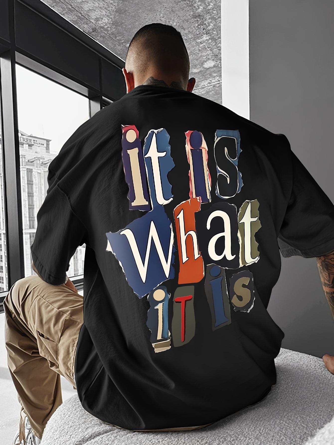 ZX What Is This Letter Fun Printed Pattern Mens Summer Short Sleeved Tshirt Casual Mens Round Neck Short Sleeved Tshirt S
