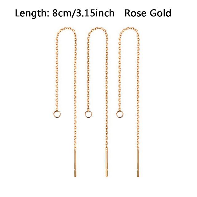 10PCS/lot Stainless Steel Threader Chain Earrings Findings For Jewelry DIY Making Drop Earrings Tassel Chain Accessories