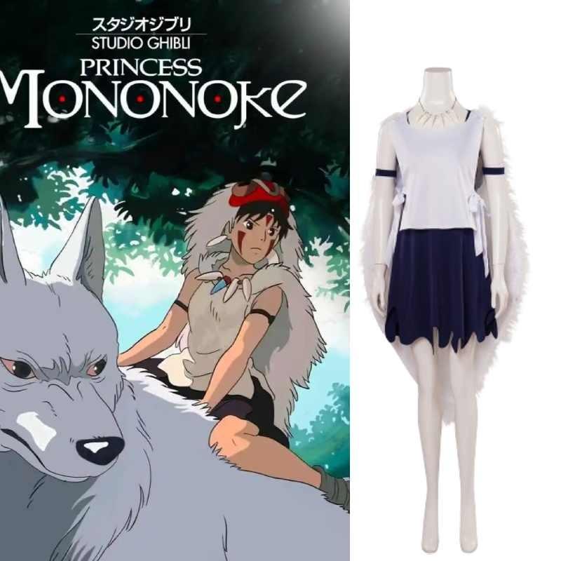 Costume Cosplay Princesse Mononoké en Tissu Polyester pour Fans d'Anime et Cosplayers