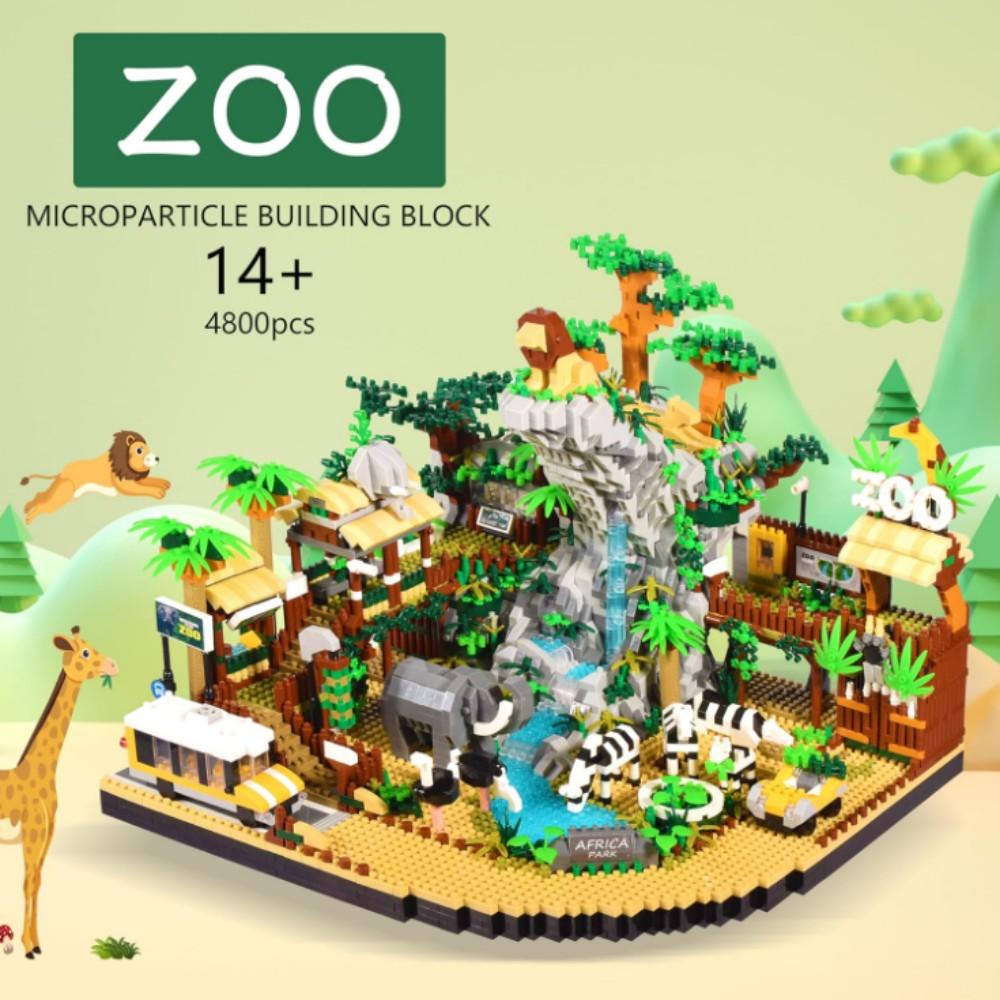 Zooloģiskā dārza ēkas miniatūru celtniecības bloku