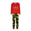Family Matching Printed Long Sleeve Round Neck Pajama Set with Pants for Parents and Kids