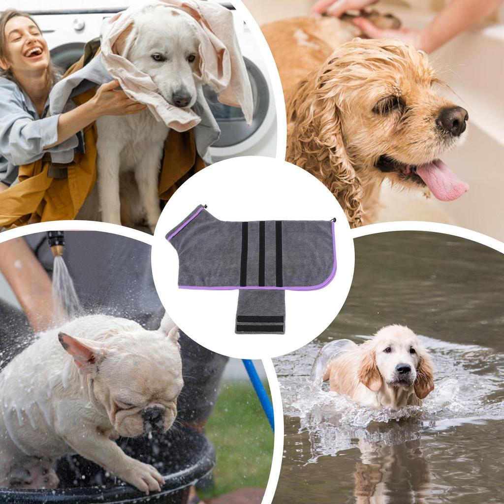 Pet Bathrobe Soft Super Absorbent Microfiber Towel Pet Bathrobe Jacket For Home Grooming Winter Puppy Swimming Bathing Rainy