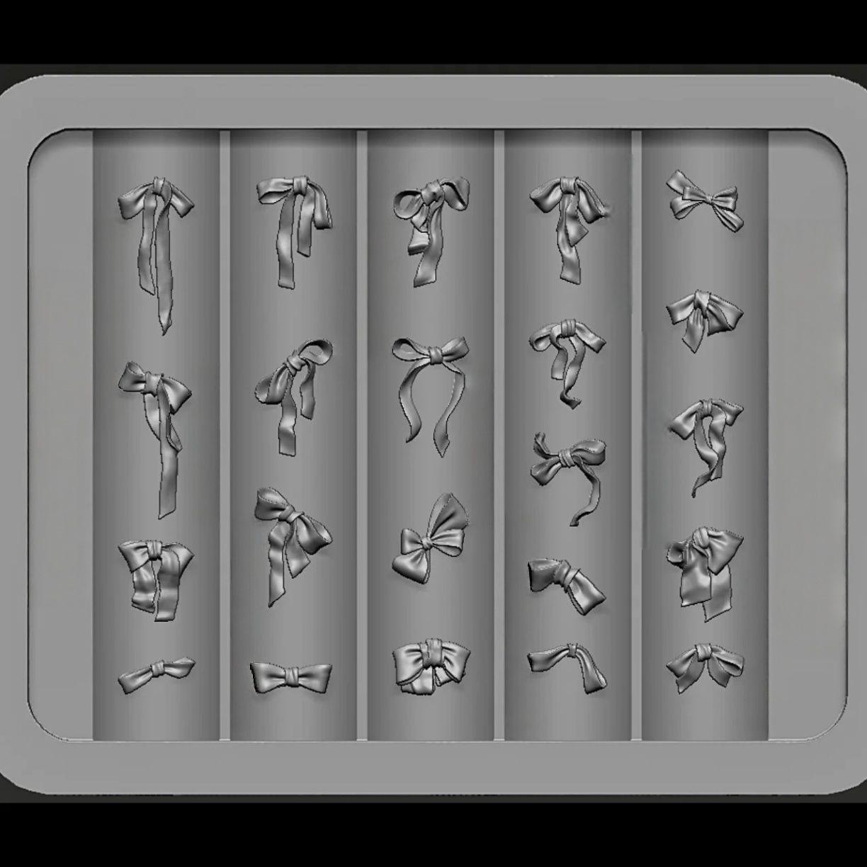 

Silk Ribbon Hand-Carved Mini Bow Nail Art Decoration Mold