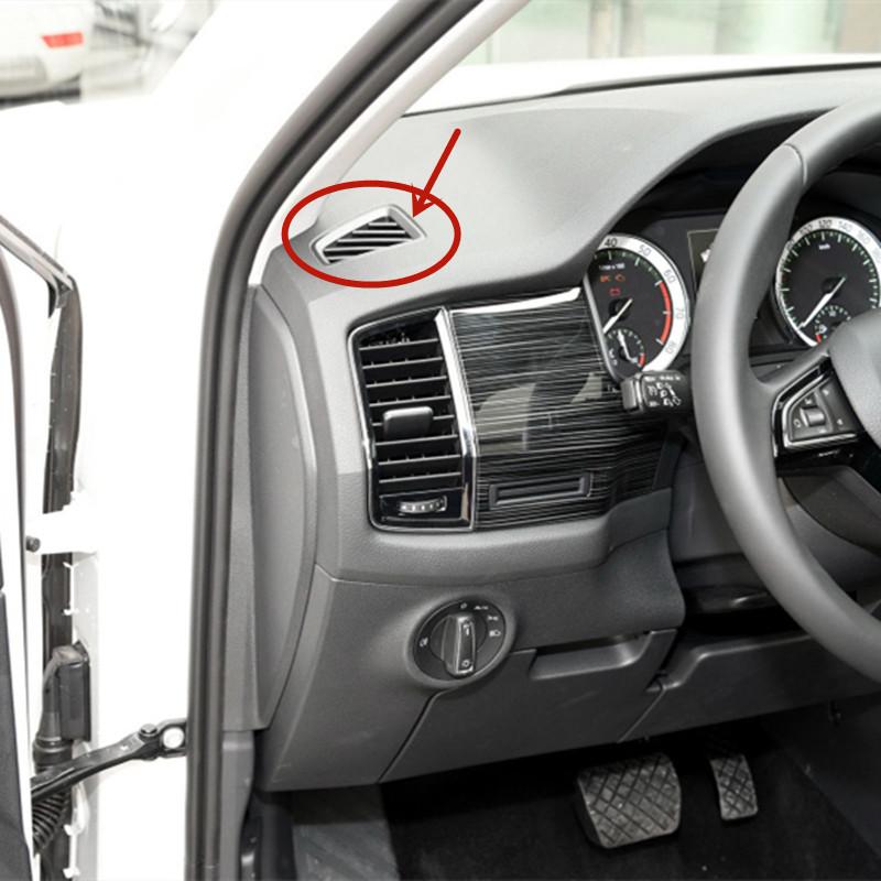 Front Air Vent Bezel Garnish Interior Metal Trim Cover for Skoda Kodiaq 2016 2017 2018 Car Styling Stickers Accessories 2 Pcs