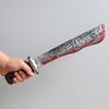 Dekorativní krvavá sekera realisticky vypadající ekologická plastová halloweenská krvavá falešná mačeta pro domácnost