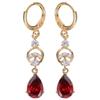 EXCEART Rhinestone Charm Zircon Drop Earrings Red Metal Earrings Simple Dannii Earrings Party Costume Accessories Ear Jewelry Decoration