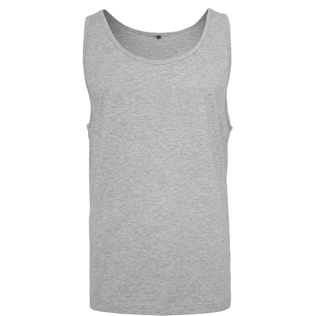 Build Your Brand Mens Plain Jersey Oversized Tank Top