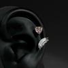 1Pcs Sweet Cool Wing Ear Bone Nail For Women  Shiny Zircon Cross Heart Stud Earrings Body Piercing Accessories