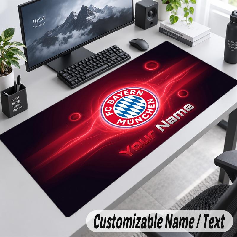 Custom Name Text Mouse Pad Bayern Munich Personalized Desk Pad For Work And Gaming