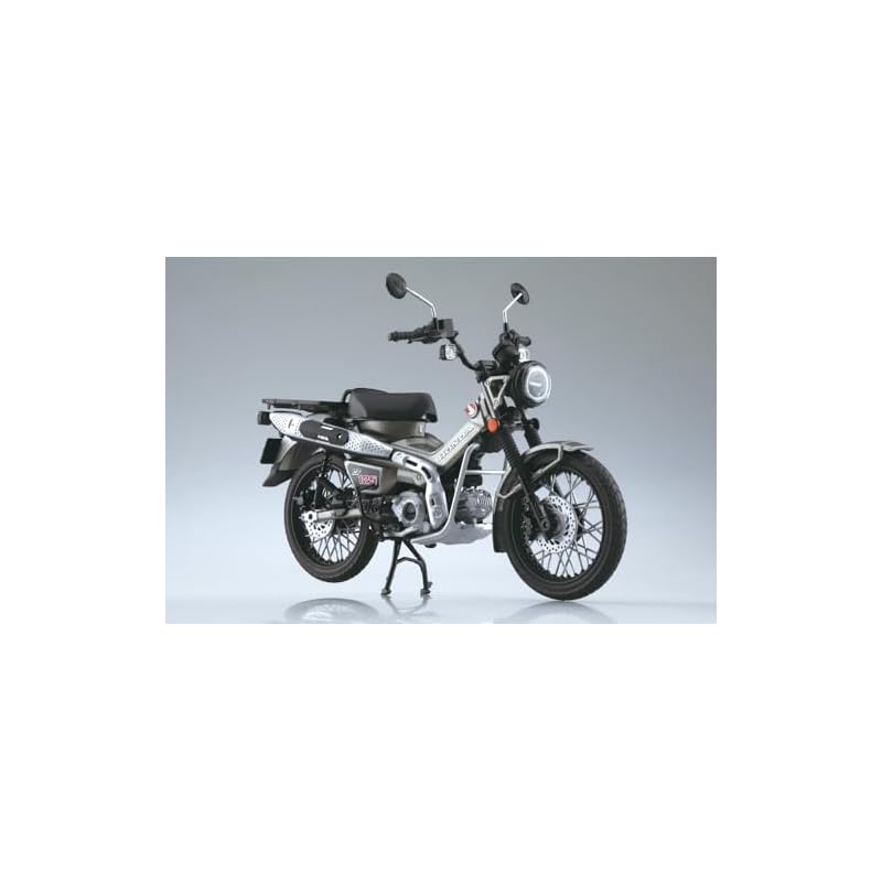 Skynet 1/12 Scale Finished Honda CT125 Motorcycle in Matte Armored Silver Metallic