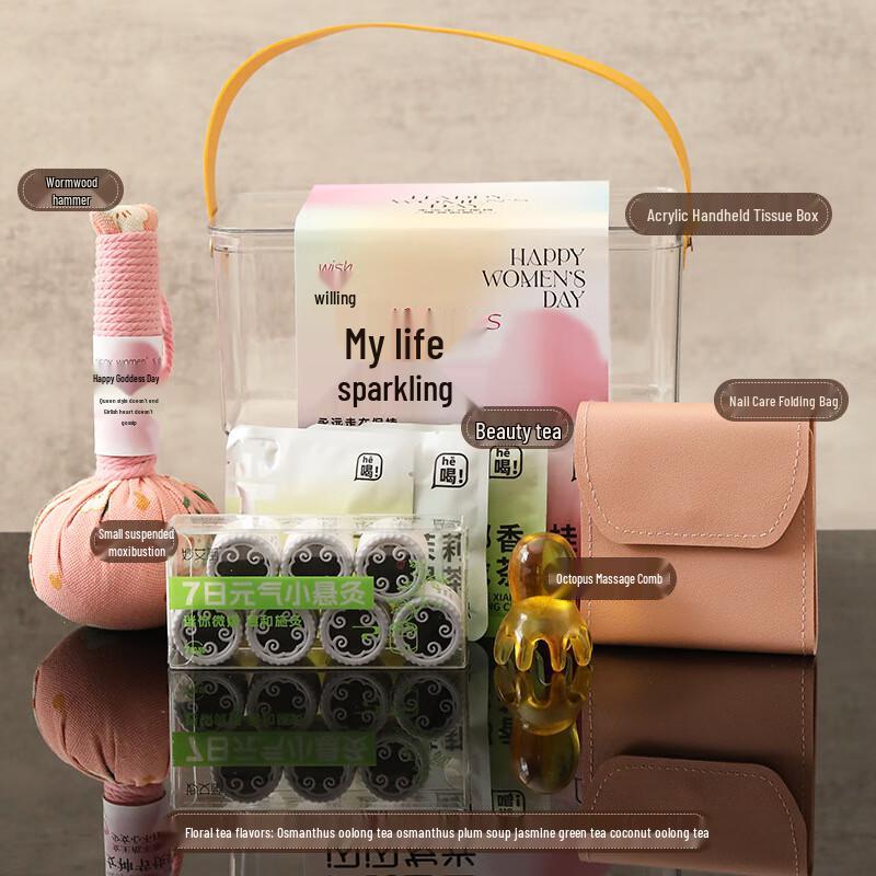 Women s Day Wellness Gift Set with Glass Cup
