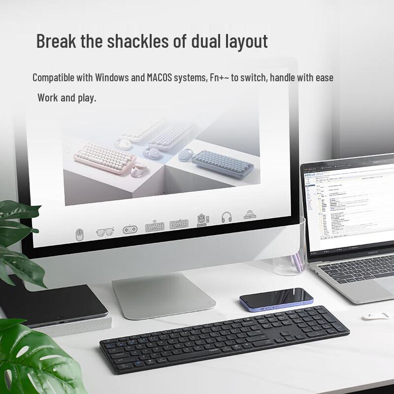 Rapoo E9550G Multi-Mode Slim Wireless Keyboard