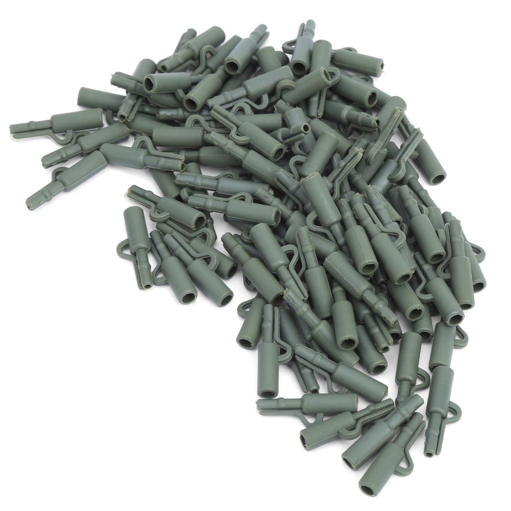 100 Sets 35MM Carp Fishing Fixing Line Connector Sleeve Safety Clip Tackle AccessoryGreen