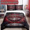 3pcs Duvet Cover Set (1*Duvet Cover + 2*Pillowcase, Without Core), Custom Name Essendon Football Pattern Bedding Set, Home Bedroom Decor Gift