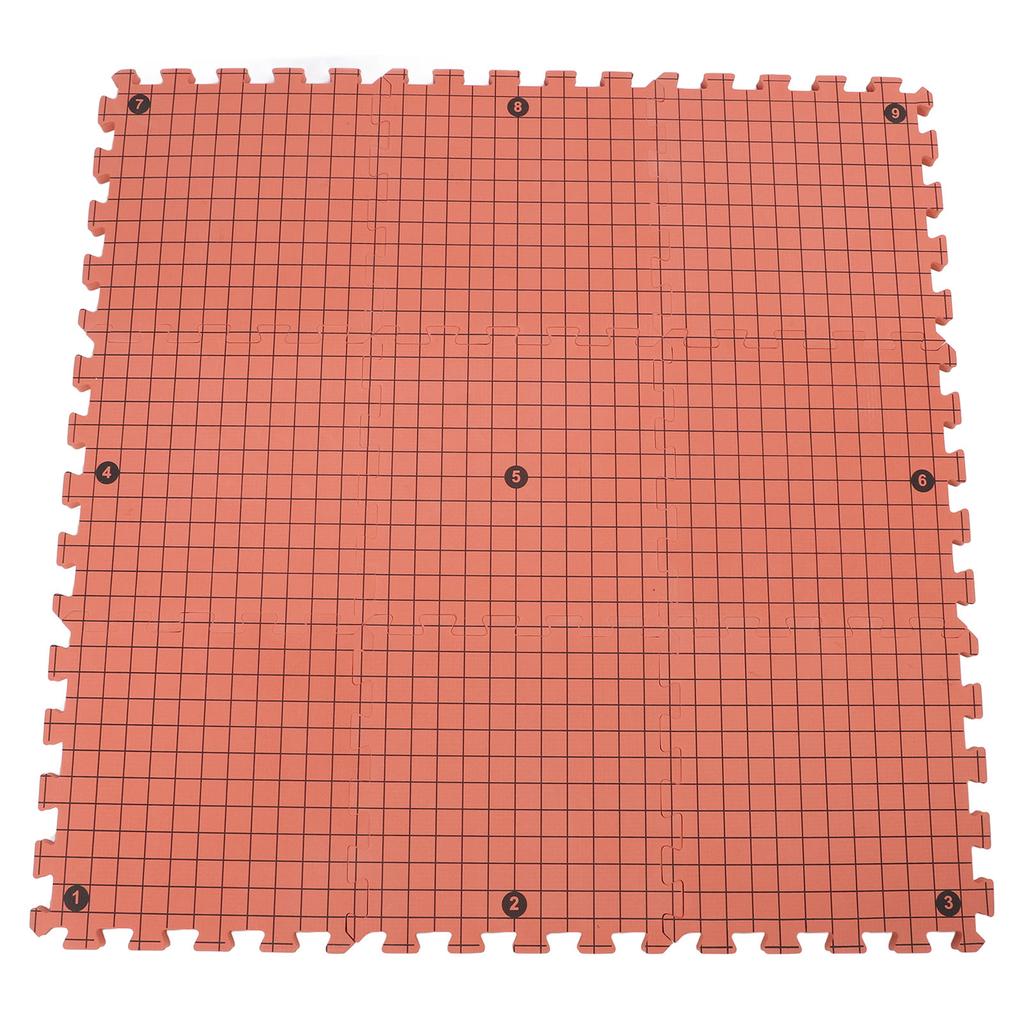 9PCS Knit Blocking Mats with 50PCS T Pins Brick Red Foam Interlocking Boards for Knitting and