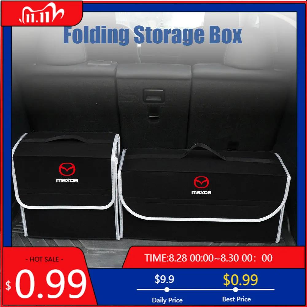 2025 Hot Car Storage Trunk Box Foldable Felt Car Trunk Storage Box Organizer Tidying Bag For mazda Axela Atenza CX-3 CX-5 CX-8 M
