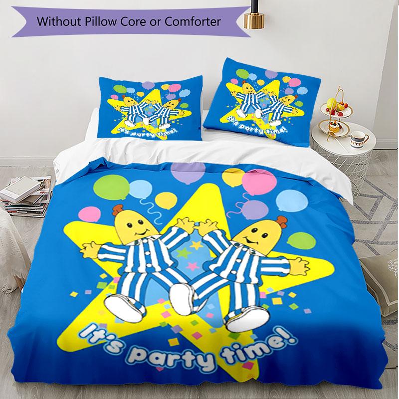 3pcs Duvet Cover Set (1*Duvet Cover + 2*Pillowcase, Without Core), Bananas in Pyjamas Print Soft All‑Season Bedding Set, Home Bedroom Decor Gift
