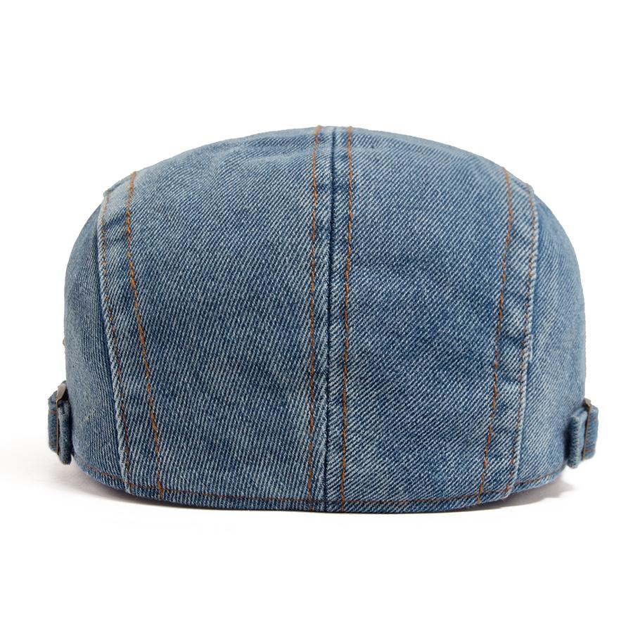 Women's Beret Denim Vintage sboy Cap For Men Summer Solid Washed Flat Caps Casual Female Visor Hat Unisex Adjustable