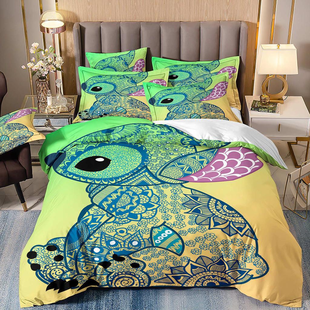3D Digital Printing Quilt Cover Pillowcase Bedding Cartoon Three-Piece Set Home Textile Four-Piece Set