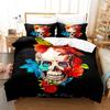 Schädel High Definition Digitaldruck Heimtextil Bettlaken-Set Bettlaken Bettbezug Horror-Thema Bettwäsche Studentenwohnheim Dreiteiliges Set