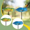 Bird Bath Bowl Outdoor Bird Feeder Sturdy Decorative Pattern with Stake for Yard Backyard Lawn Garden Decoration