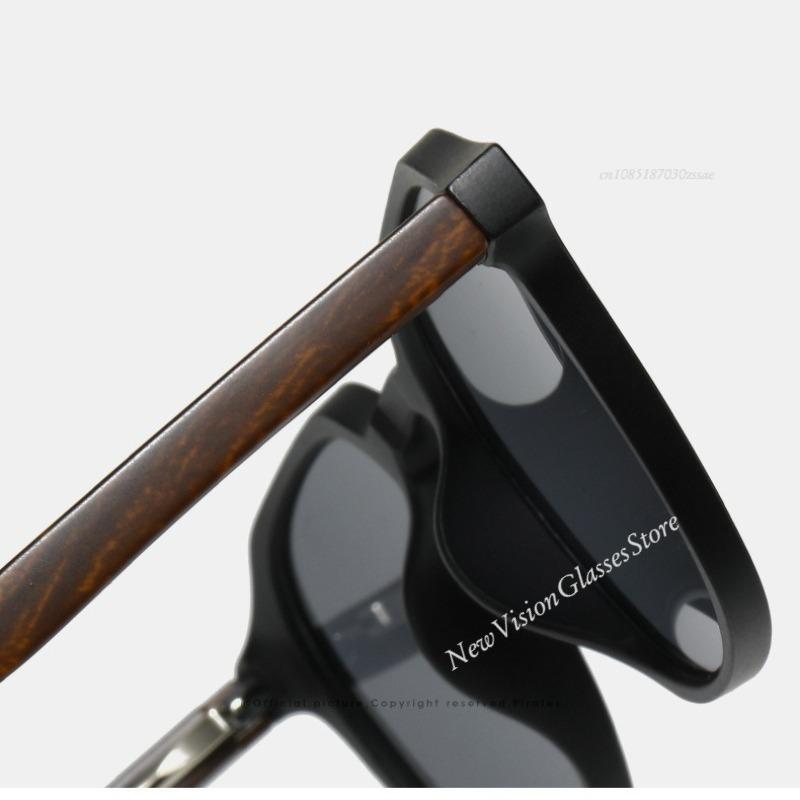 Rivet Vintage Wooden Grain Square Sunglasses Women For Men  Luxury Brand Designer Popular Punk Light Heavy Sun Glasses Uv400
