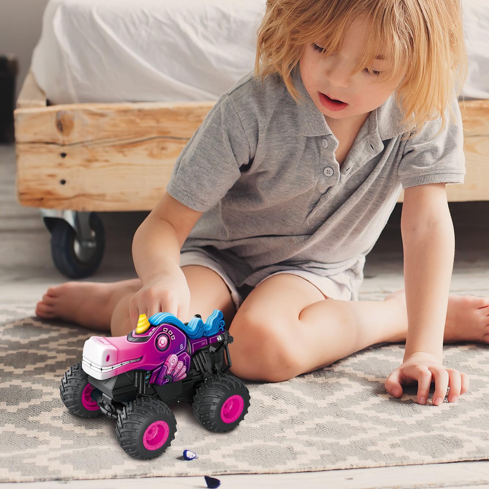 

Машинка на радиоуправлении, 2,4 ГГц вездеходные игрушки, радиоуправляемый грузовик с музыкой, 3 световых эффекта, 360 Stunt, все включено, готово к запуску, игрушка в подарок One Size