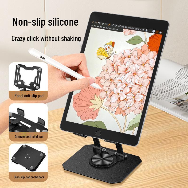 Portable Aluminum Stand for Phones, Tablets, and Laptops – High Heat Dissipation and Foldable Design.