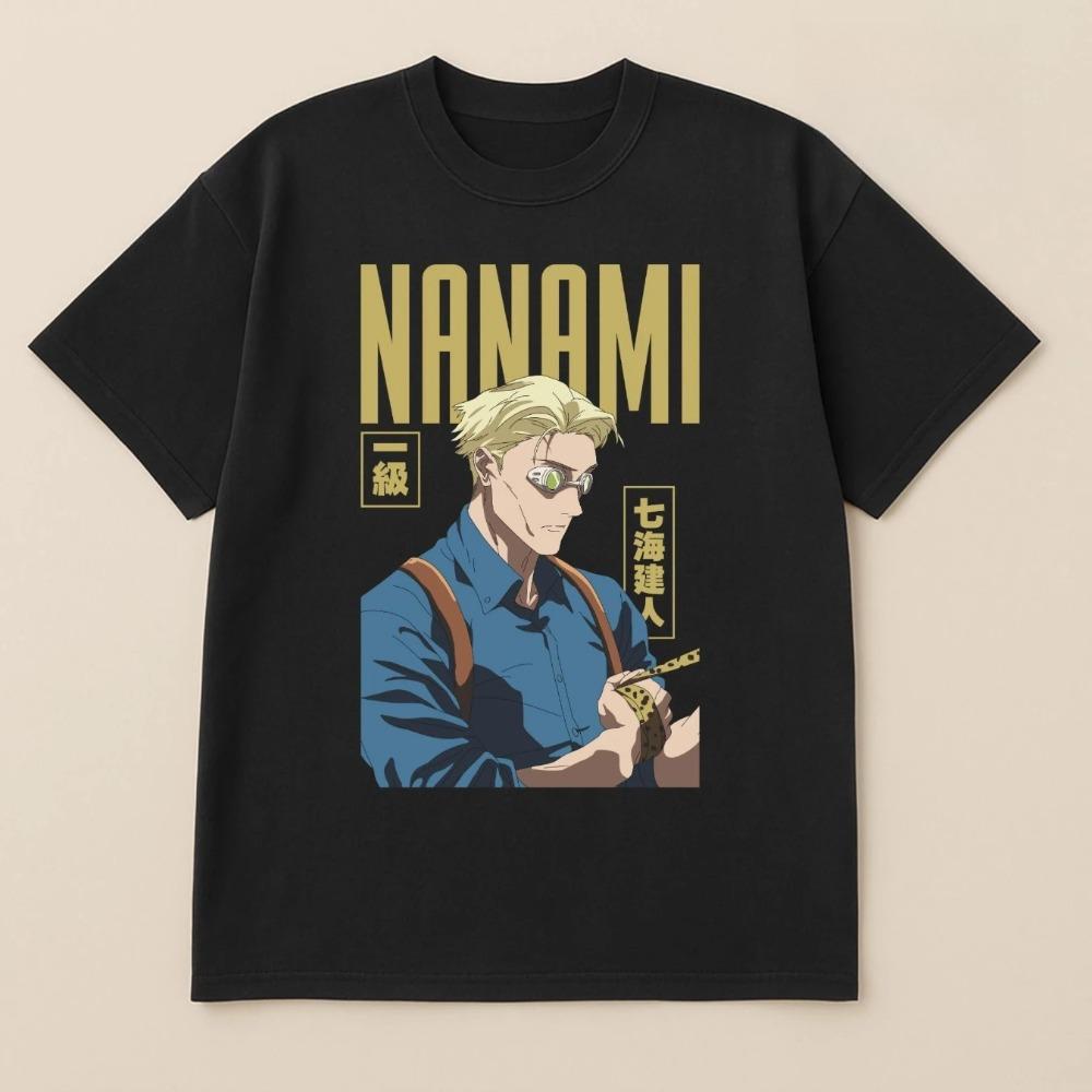 

2026 New Jujutsu Kaisen Nanami Kento Printed Short Sleeve Tshirt Mens and Womens Tshirt Mens Tops Sports Tshirt Y2K Tee S