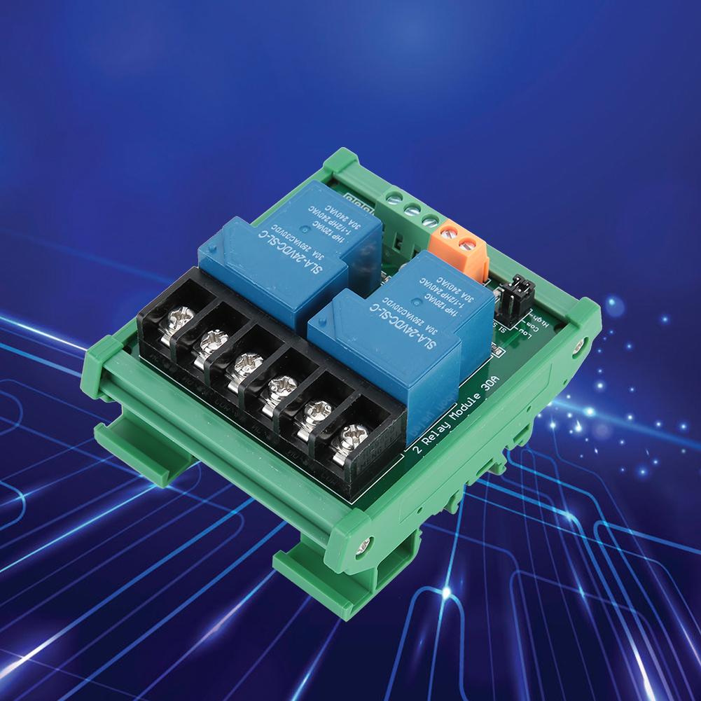 2-Kanal 30A 24V Relaismodul mit Optokoppler-Isolation, unterstützt Low/High-Level-Trigger