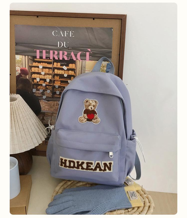 School Bag Korean Version Travel Bear Backpack American New Casual Large-capacity Versatile Backpack Cute Fashion Student School Bag