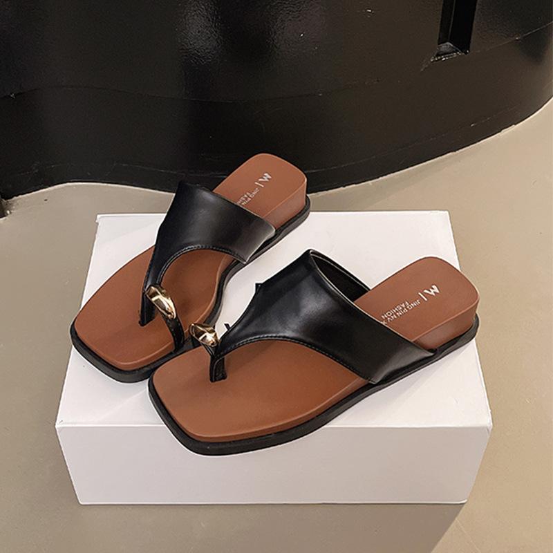 Thick-soled Heel Cover Toe Cool Slippers Women's Summer Wear 2025 New Models with Skirts Beach Sandals Flip-flops