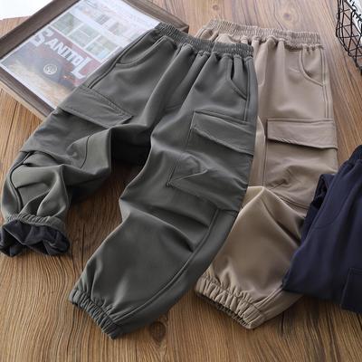 2025 Autumn/Winter Children's Waterproof Fleece Pants: Durable, Warm, Casual Outdoor Wear