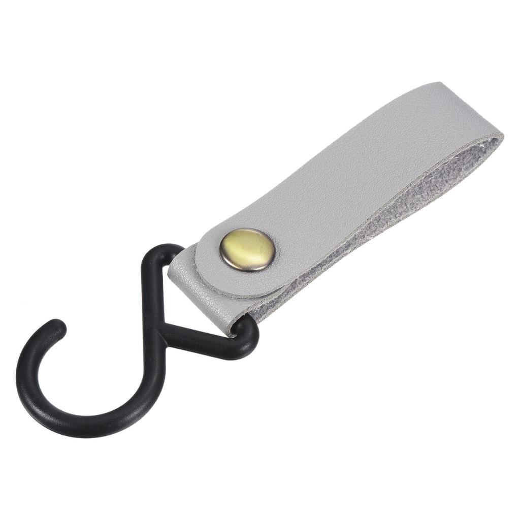 1/2/4pcs Outdoor Camping Triangle S-shaped Hook PU Leather Hook Wind Rope Keychain S Hook Tent PU Clothesline Hook Camping Hook