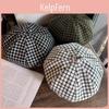 Geometrische Vintage-Barettmütze mit warmem Polyester für Damen Frühling Herbst Mode
