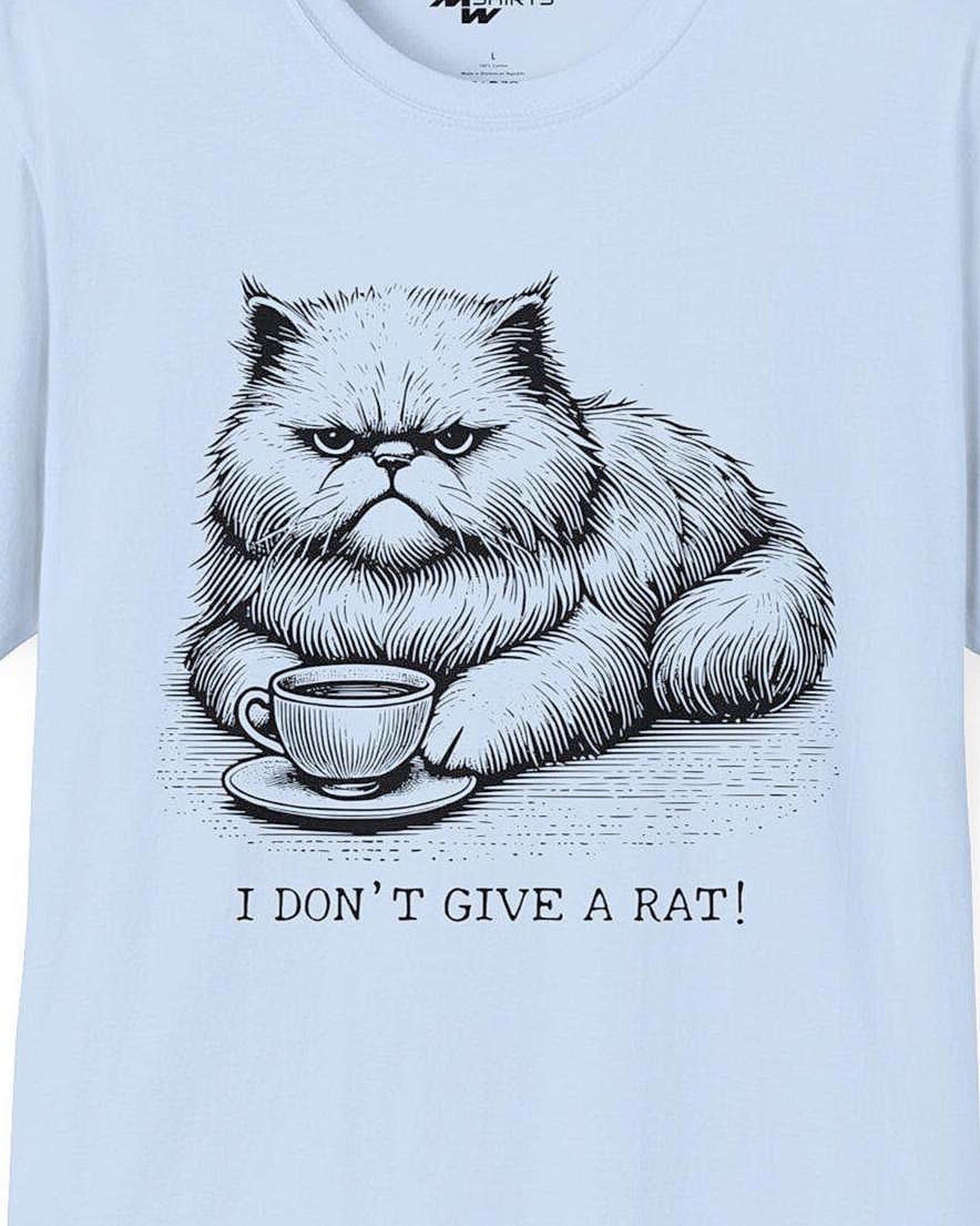 I Dont Give a Rat/ Grumpy Cat Coffee T-Shirt/ Unisex Softstyle T-Shirt 4XL