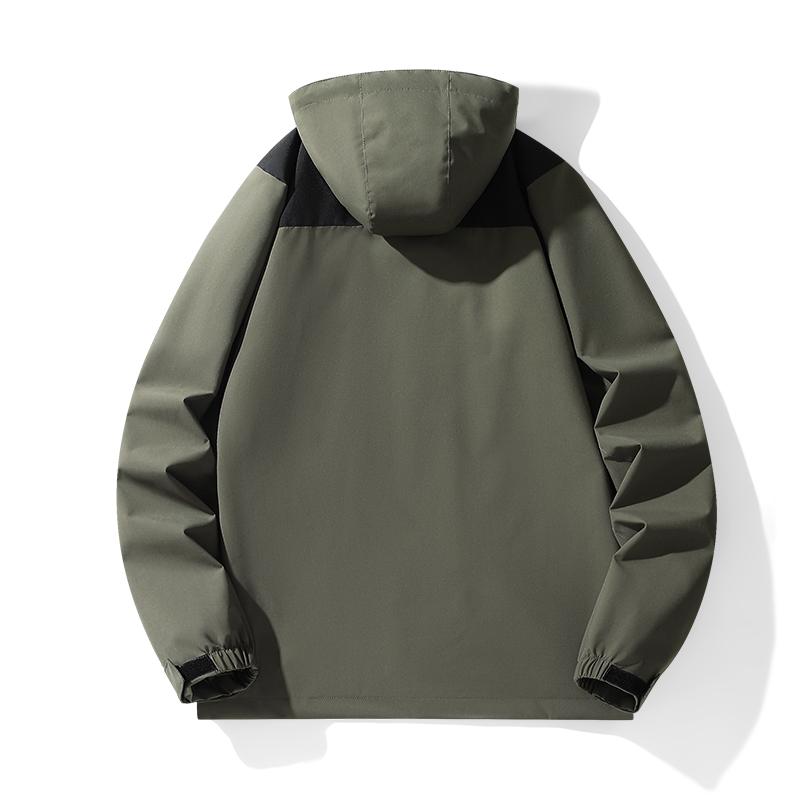 M-8XL Abnehmbarer Hut Winddichter und wasserdichter Sport-Windbreaker Vielseitige Jacke Dünner Mantel Übergroßer Sprinter 8XL