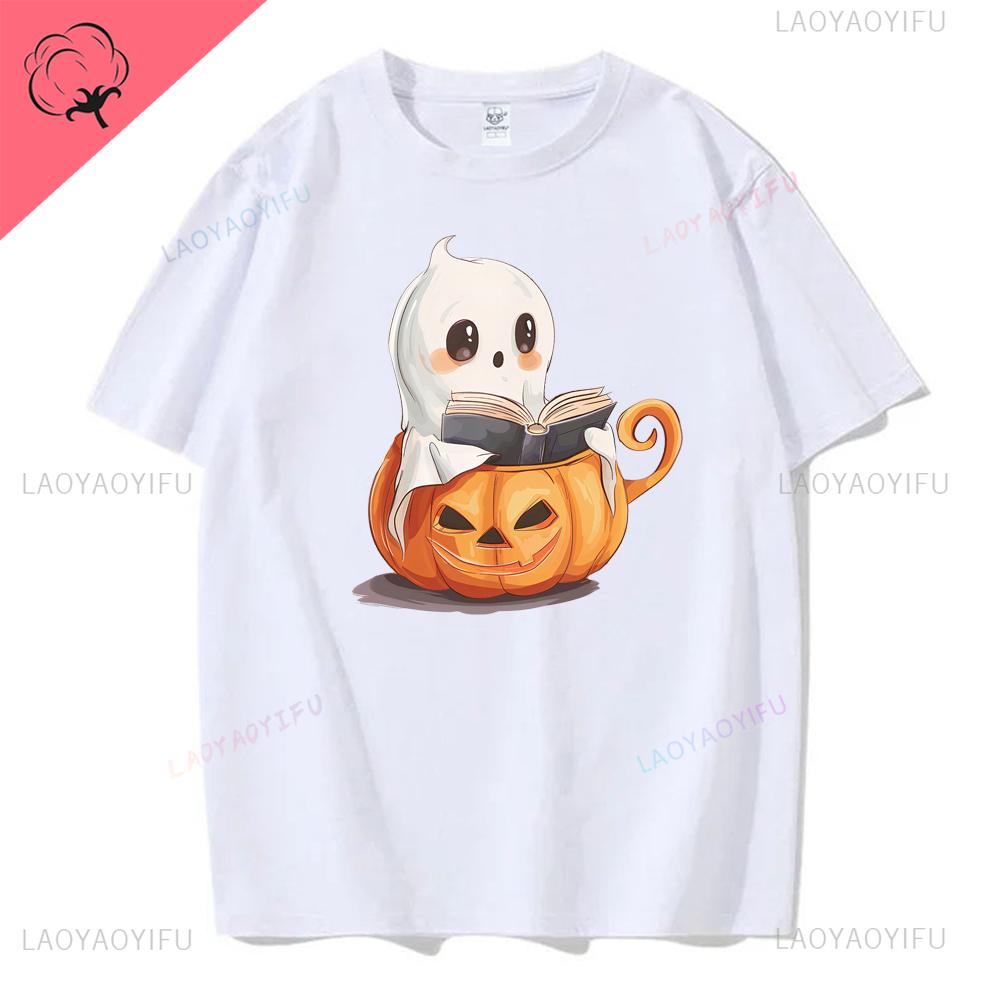 Book Lover Tshirt Boo Reading Books Tshirts Bookish Halloween Women Tshirts Halloween Teacher Gift Clothes Librarian Halloween
