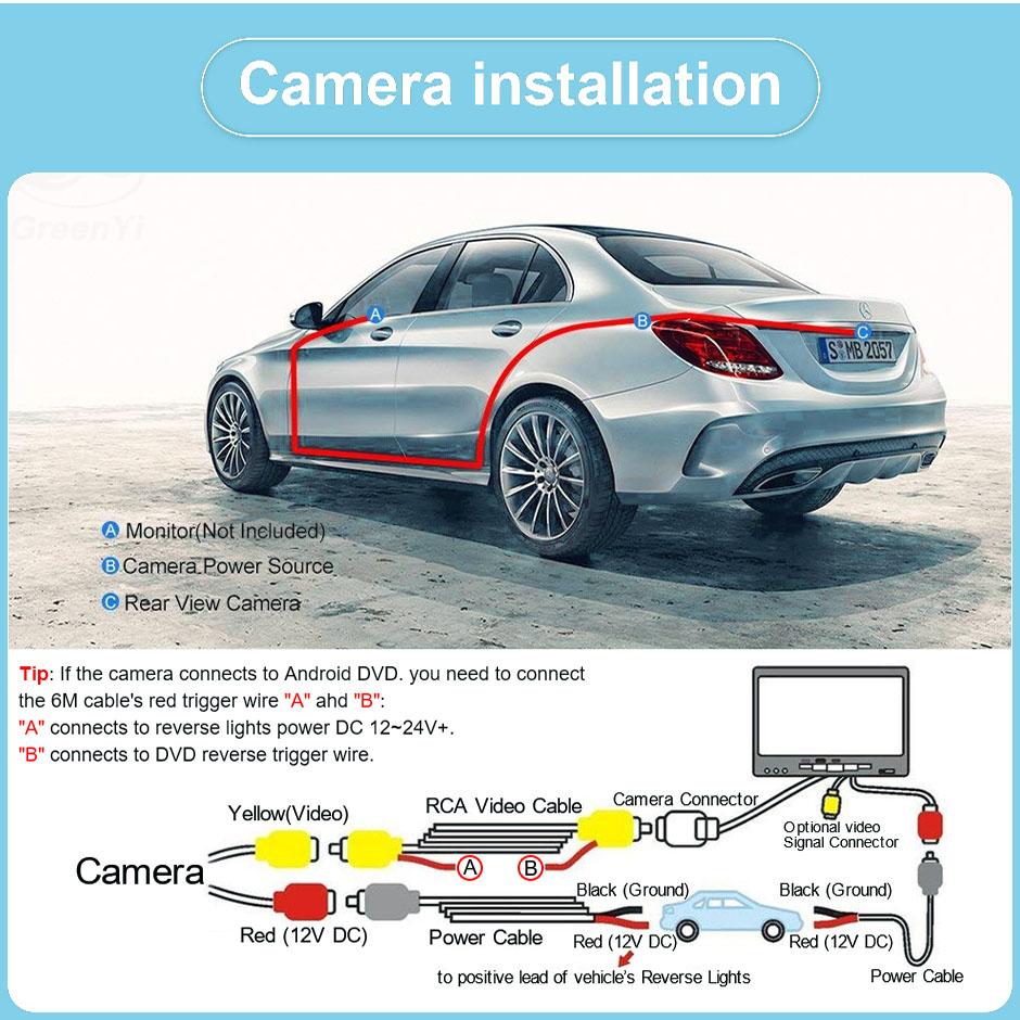 Telecamera posteriore per auto AHD 1080P 720P CVBS a 170° per Toyota Land Cruiser LC 100 120 200 Prado Traiettoria/Riga di parcheggio inverso per auto