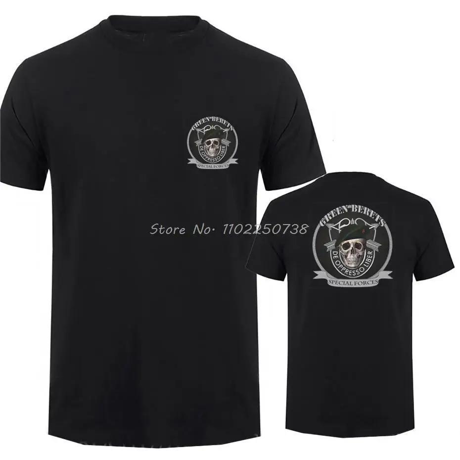 

Футболка «Зеленый берет» спецназа армии США, летняя хлопковая с круглым вырезом и коротким рукавом, мужская, новая, оверсайз, уличная одежда XL