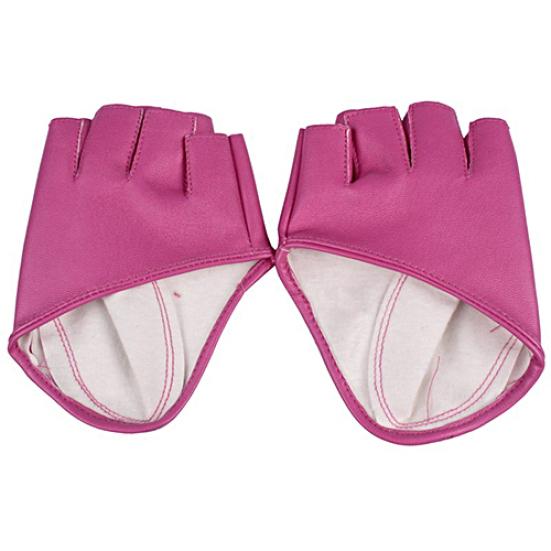 Lady Fashion Faux Leather Half Finger  Gloves Driving Pole Dancing Show Gloves
