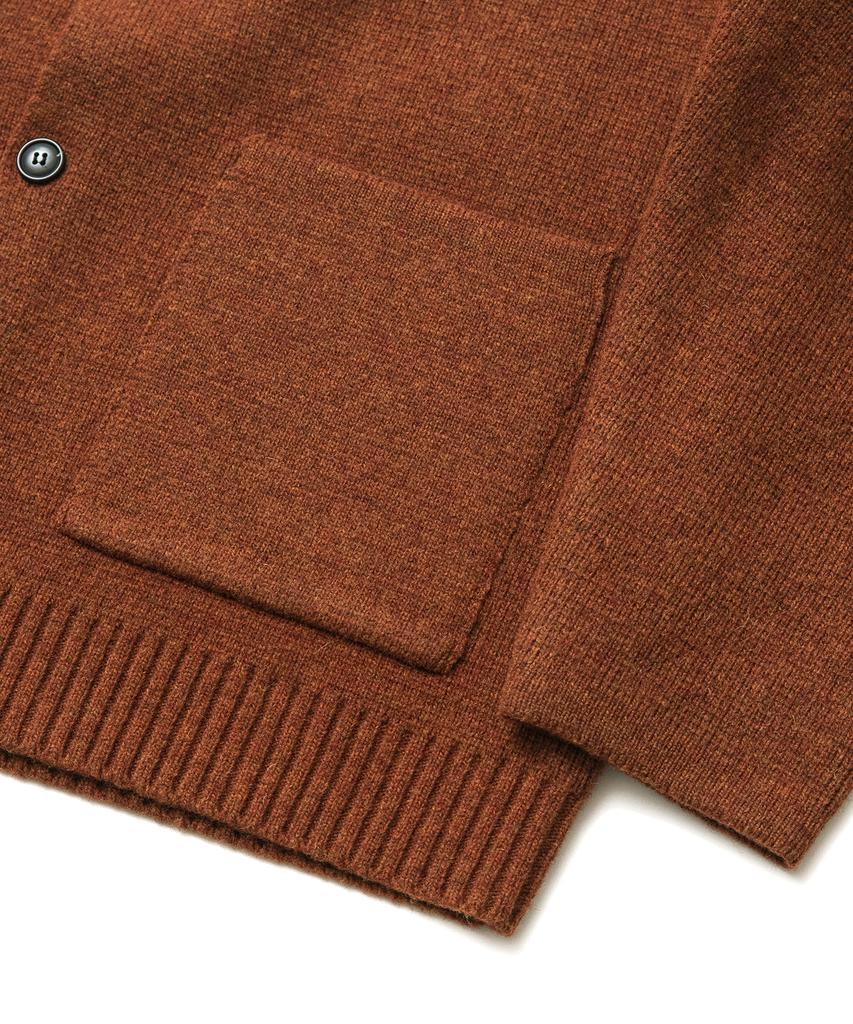 Beat&Slnc Heavyweight Collared Wool Cardigan (Maple)