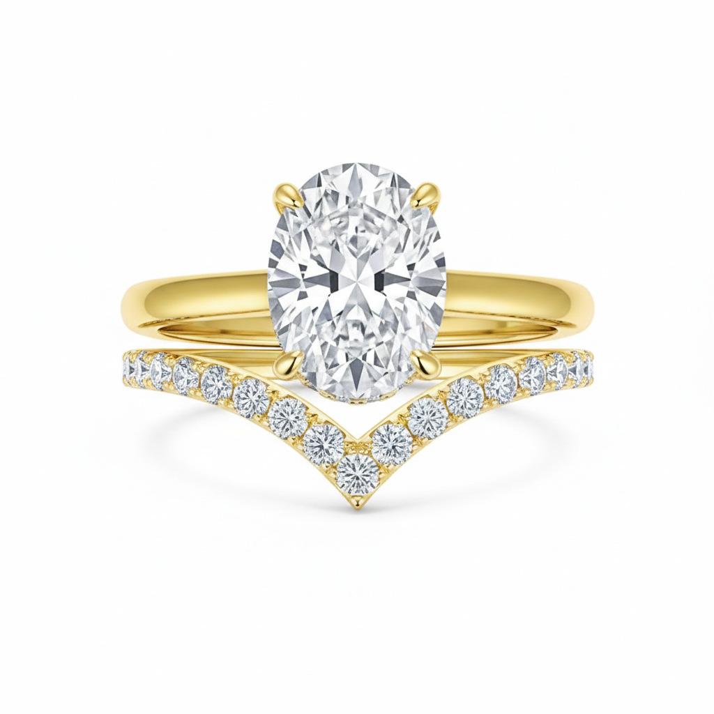 

2026 Super Flash 5A Oval Zircon Ring Set Women s 18K Real Gold High-end Light Luxury Design Jewelry no. 5