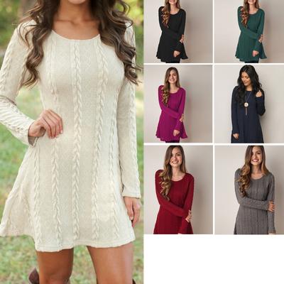 Spring and Autumn Short Sweater Dress Fashion Ladies Slim Fit