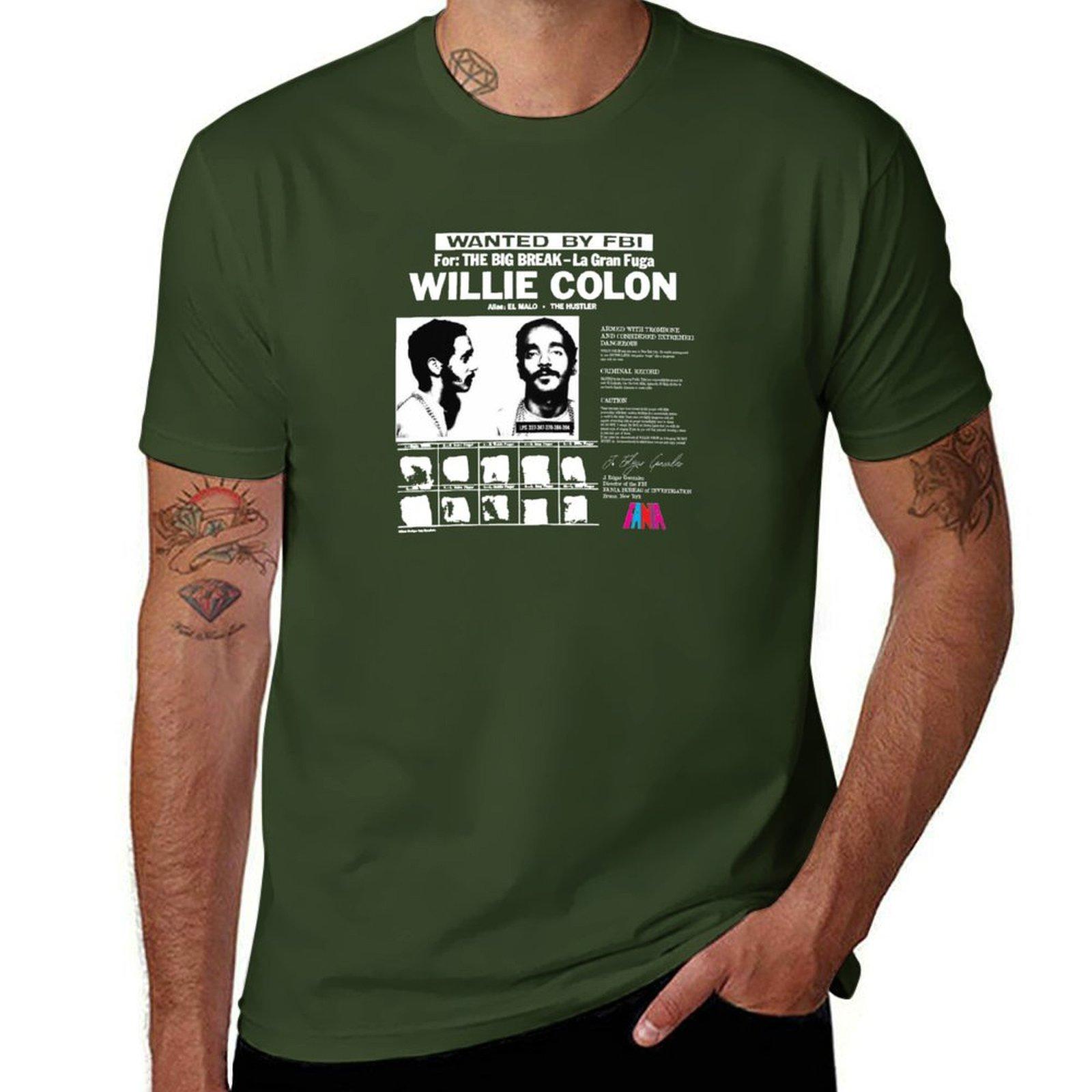 ZheXiong TEE Willie Colon Zwart T-shirt grappige t-shirts anime kleding zwaargewichten grote maten t-shirts voor mannen S