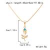 European and American high-end rose tulip necklace temperament women's flower necklace collarbone chain