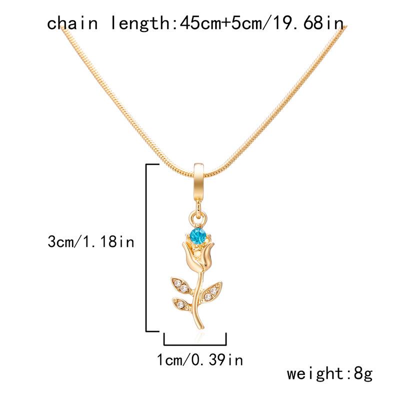 European and American high-end rose tulip necklace temperament women's flower necklace collarbone chain